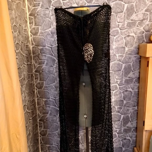 NWT Wayan Natural Wear Black Net Pants OS - Picture 9 of 11